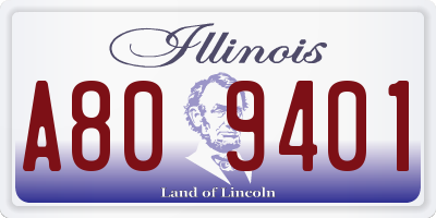 IL license plate A809401