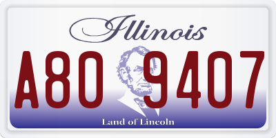 IL license plate A809407