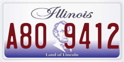 IL license plate A809412