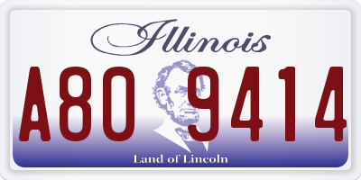 IL license plate A809414