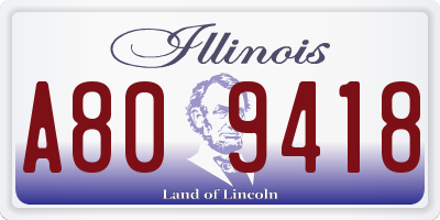 IL license plate A809418