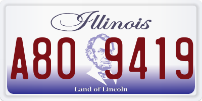 IL license plate A809419