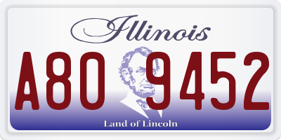 IL license plate A809452