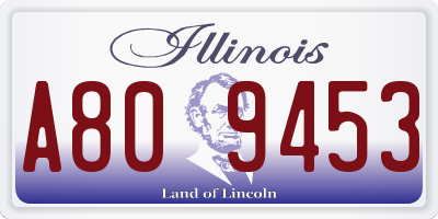 IL license plate A809453