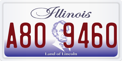IL license plate A809460