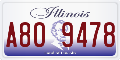 IL license plate A809478