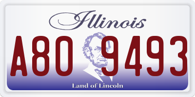 IL license plate A809493