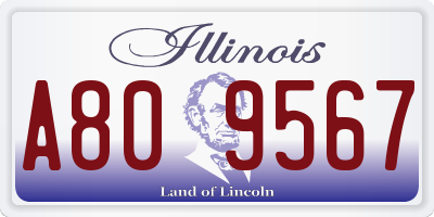 IL license plate A809567