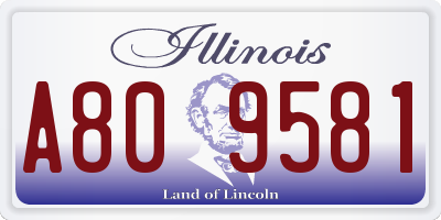 IL license plate A809581