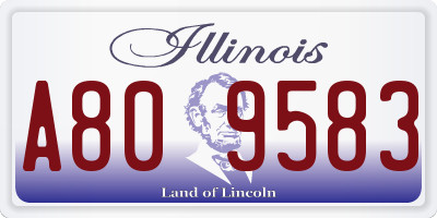 IL license plate A809583