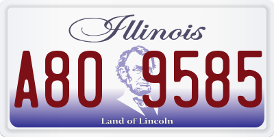 IL license plate A809585