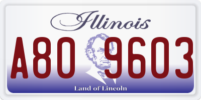 IL license plate A809603