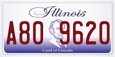IL license plate A809620