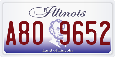 IL license plate A809652