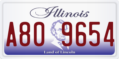 IL license plate A809654