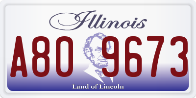 IL license plate A809673