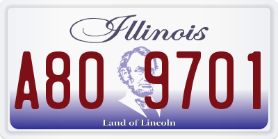 IL license plate A809701