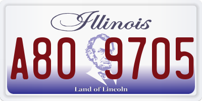 IL license plate A809705