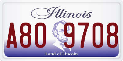 IL license plate A809708