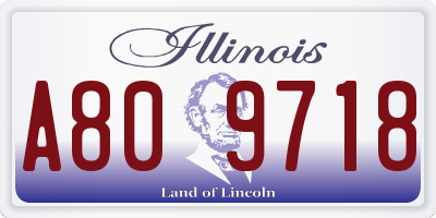 IL license plate A809718