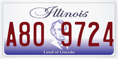 IL license plate A809724
