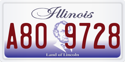 IL license plate A809728