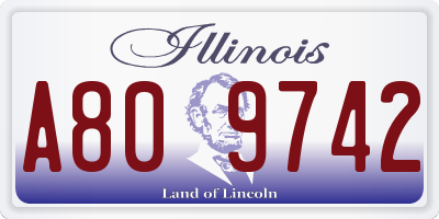 IL license plate A809742