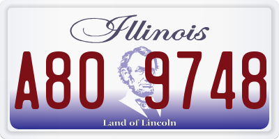 IL license plate A809748