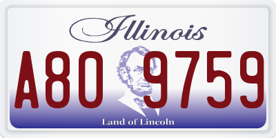 IL license plate A809759