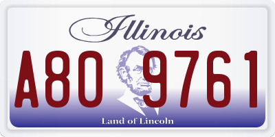 IL license plate A809761