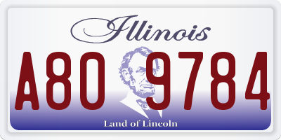 IL license plate A809784