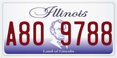 IL license plate A809788