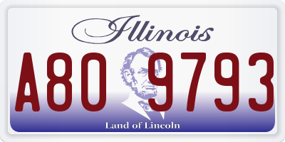 IL license plate A809793