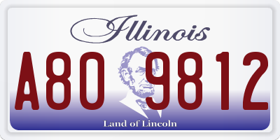 IL license plate A809812