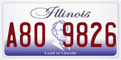 IL license plate A809826