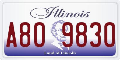 IL license plate A809830