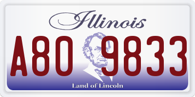 IL license plate A809833