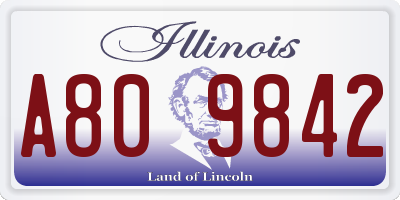 IL license plate A809842