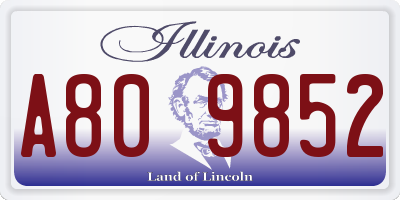 IL license plate A809852