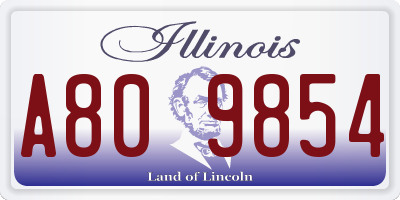 IL license plate A809854