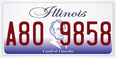 IL license plate A809858