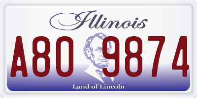 IL license plate A809874