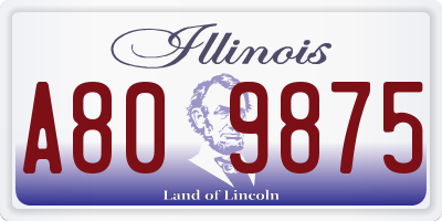IL license plate A809875