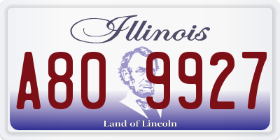 IL license plate A809927