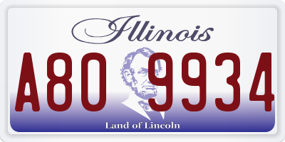 IL license plate A809934