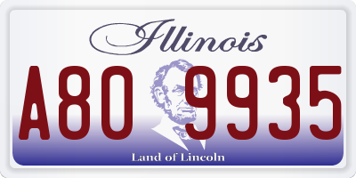 IL license plate A809935