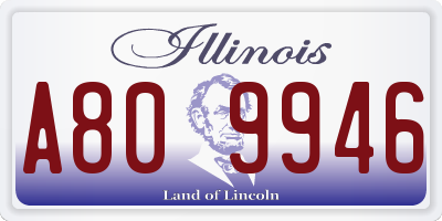 IL license plate A809946