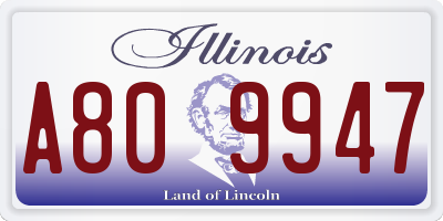 IL license plate A809947