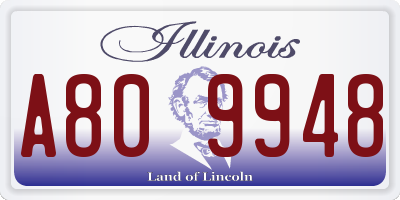IL license plate A809948