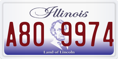 IL license plate A809974